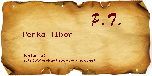 Perka Tibor névjegykártya